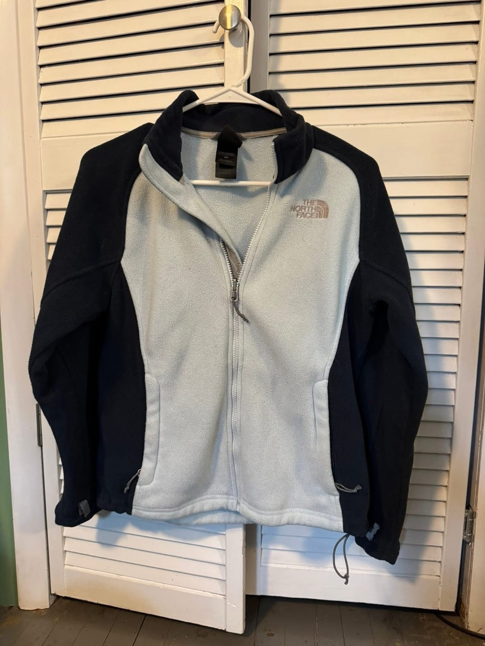 The North Face Light Blue and Navy Full-Zip Fleece Jacket